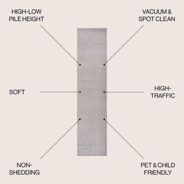 Aarhus Minimalist Scandi Striped Area Rug